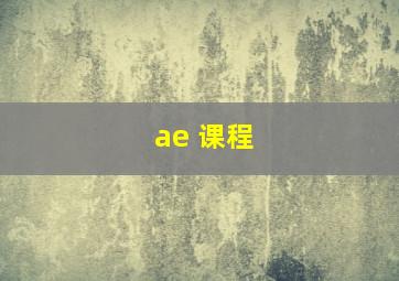 ae 课程